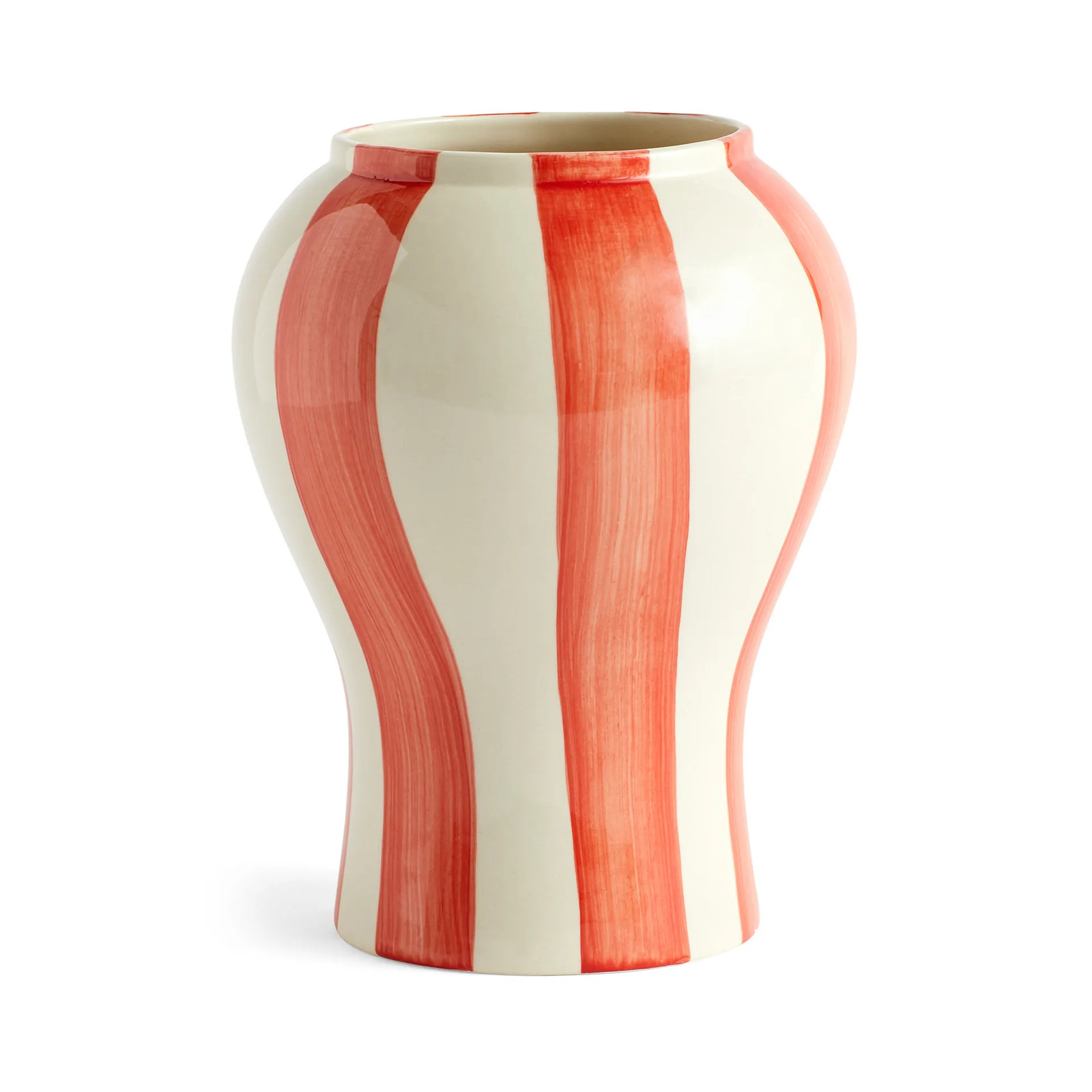 HAY Sobremesa Stripe Vaas, Keramiek, Rood, Hoogte: 22 cm