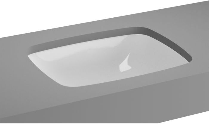 Vitra Metropole Unterbau-Waschtisch 5667B003-1083 weiß, 46,5x36,5/50x40cm, ohne Hahnlochbank, ohne Überlauf