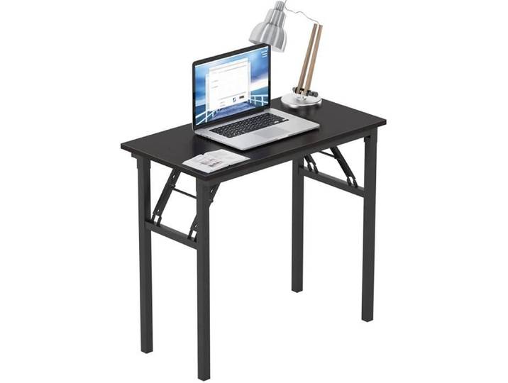 SogesHome Bureau Pliant Informatique d'ordinateur Postes de Travail Table d'étude 80x40cm Teck & Noir AC5CB-8040