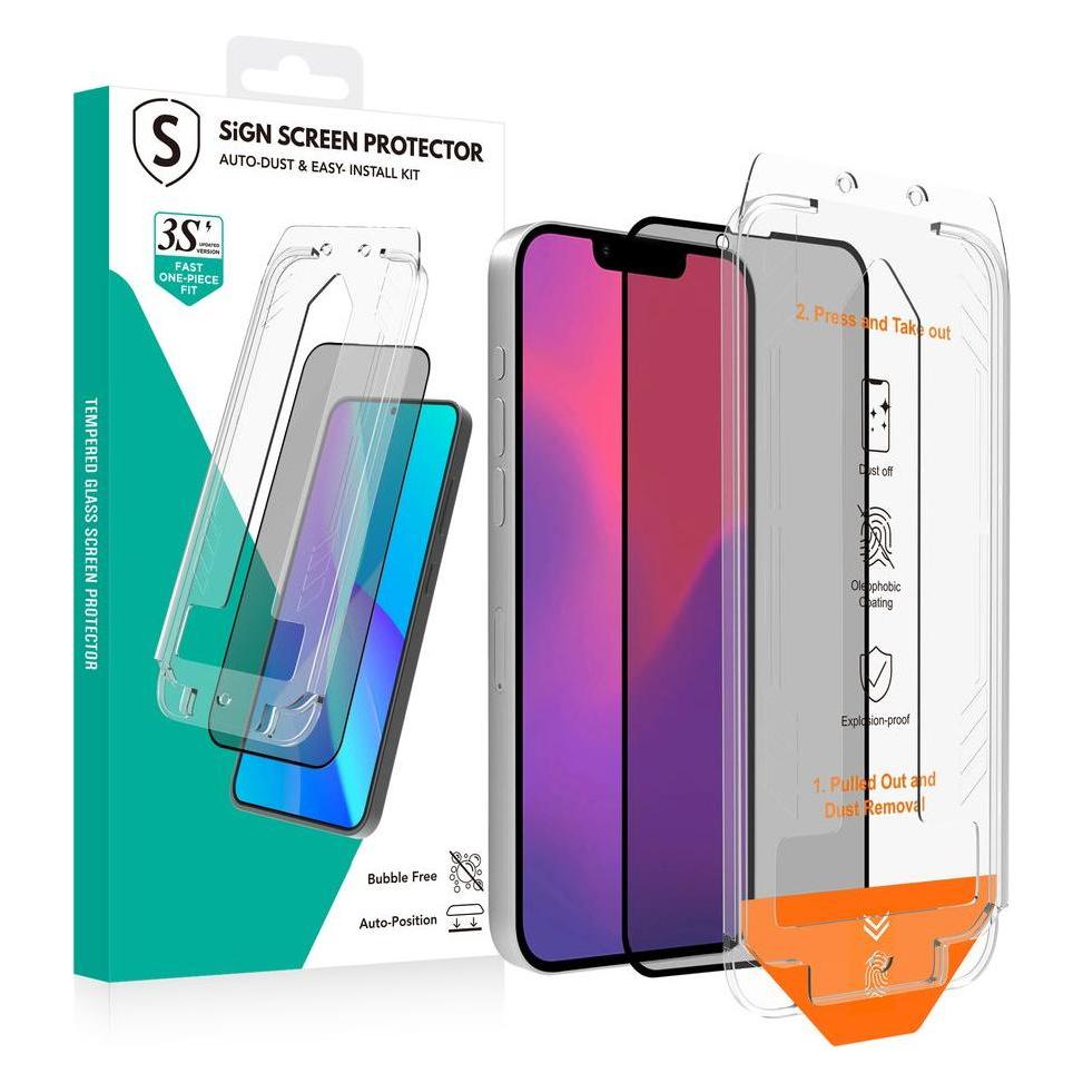 SIGN Privacy Screen Protector iPhone 14/13/13Pro/16e/17e - EZ Apply applicator (Apple iPhone 13, Apple iPhone 13 Pro, Apple iPhone 14, Apple iPhone 16e, Apple iPhone 17e) (SNTP-IP14-PR)