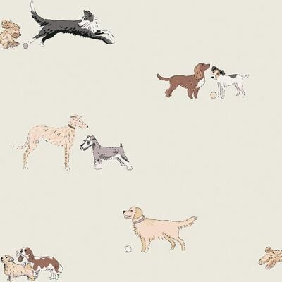 Sophie Allport Doggy Daycare Off White Wallpaper - N/A