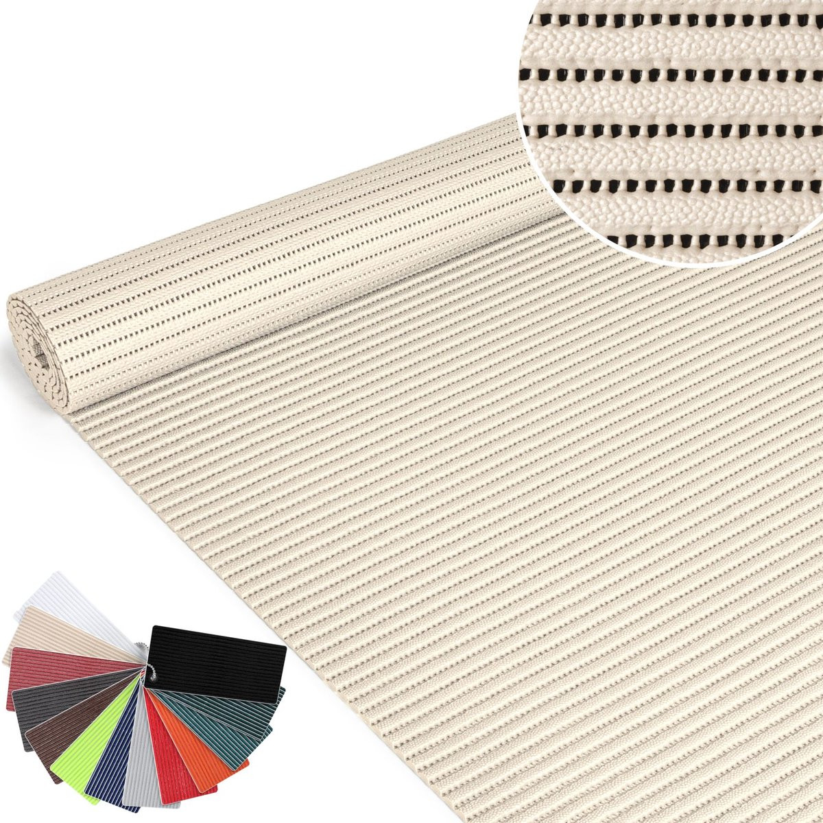 ANRO Badmat Crème 65x300 cm - Antislip en Sneldrogend
