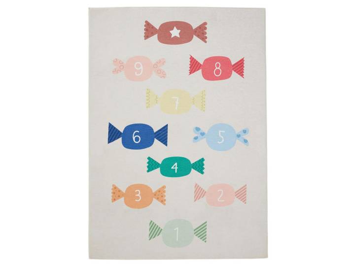 benuta Kinderteppich Pepe Mehrfarbig 120/170 cm, Textil, Zeichen/Symbole/Nummern/Buchstaben, Rechteckig, 120x170 cm, für Fußbodenheizung geeignet, waschbar, pflegeleicht, strapazierfähig, rutschfeste Unterfläche, Teppiche & Böden, Teppich, Kinderteppich
