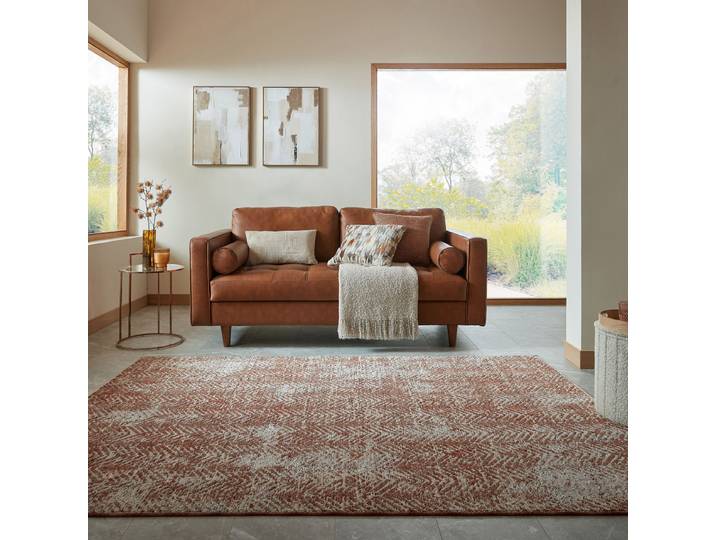 Kurzflorteppich Lua Orange/Terracotta 160 x 230cm Polyester