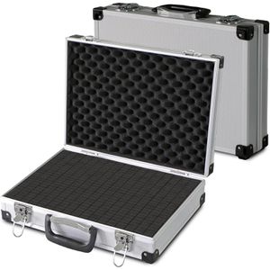 PeakTech Transportkoffer P 7265, abschließbar, aus Aluminium, mit Schaumstoff, wasserabweisend, 39 x 10 x 28cm