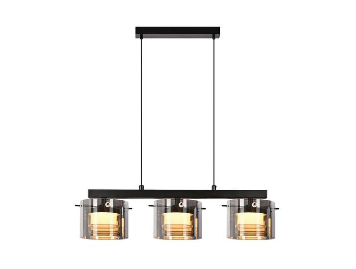 ZMH Pendelleuchte Anvel 52/12/157 cm, Schwarz, Glas, Metall, Mode, LED integrated, 12x157x52 cm, Lampen & Leuchten, LED Beleuchtung, LED-Hängeleuchten