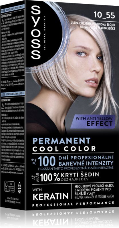 Syoss Permanent Cool Color Permanent-Haarfarbe mit einem kühlen Unterton Farbton 10_55 Ultra Platinum Blond 1 St.