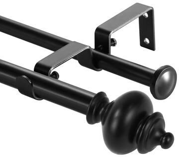 Urbanest Modern Round Urn Adjustable Drapery Double Curtain Rod