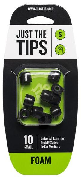 Mackie MP Series Foam Tips voor in-ear hoofdtelefoons, Maat S, Zwart