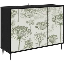 vidaXL Sideboard GOTHA Schwarz Eichen-Optik 102 x 33 x 76 cm