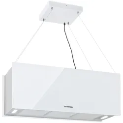 Kronleuchter XL Inselabzugshaube 90cm Umluft 577m3/h LED Touch weiß Weiß
