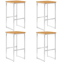 vidaXL Barhocker 4 Stk. Massivholz Akazie und Edelstahl