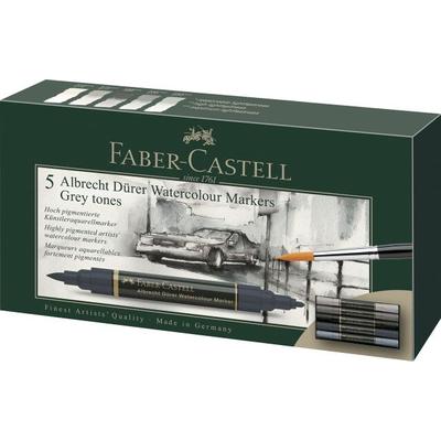 FABER-CASTELL Faber Castell Aquarellmarker A.Dürer 0,8mm grau 5er Etui