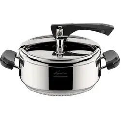 Lagostina Klassischer Schnellkochtopf, Pfanne + Kochtopf, Schwarz, Silber