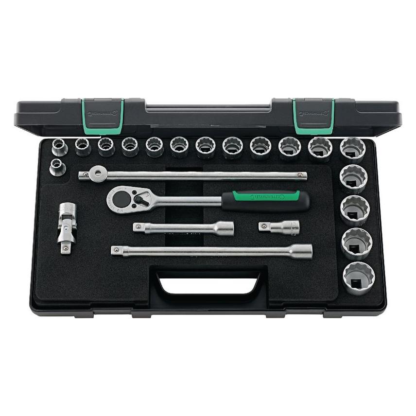 Stahlwille Steckschlüssel-Garnitur 1/2" Nr. 50a/17/6 (1 1/16", 1 1/4", 1 1/8", 1 3/16", 1", 1/2", 11/16", 13/16", 15/16", 19/32", 25/32", 3/4", 3/8", 5/8", 7/16", 7/8", 9/16") (96035125)