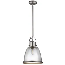 Pendellampe Deckenleuchte Hängelampe Stahl Nickel D 35,5 cm Esszimmerlampe