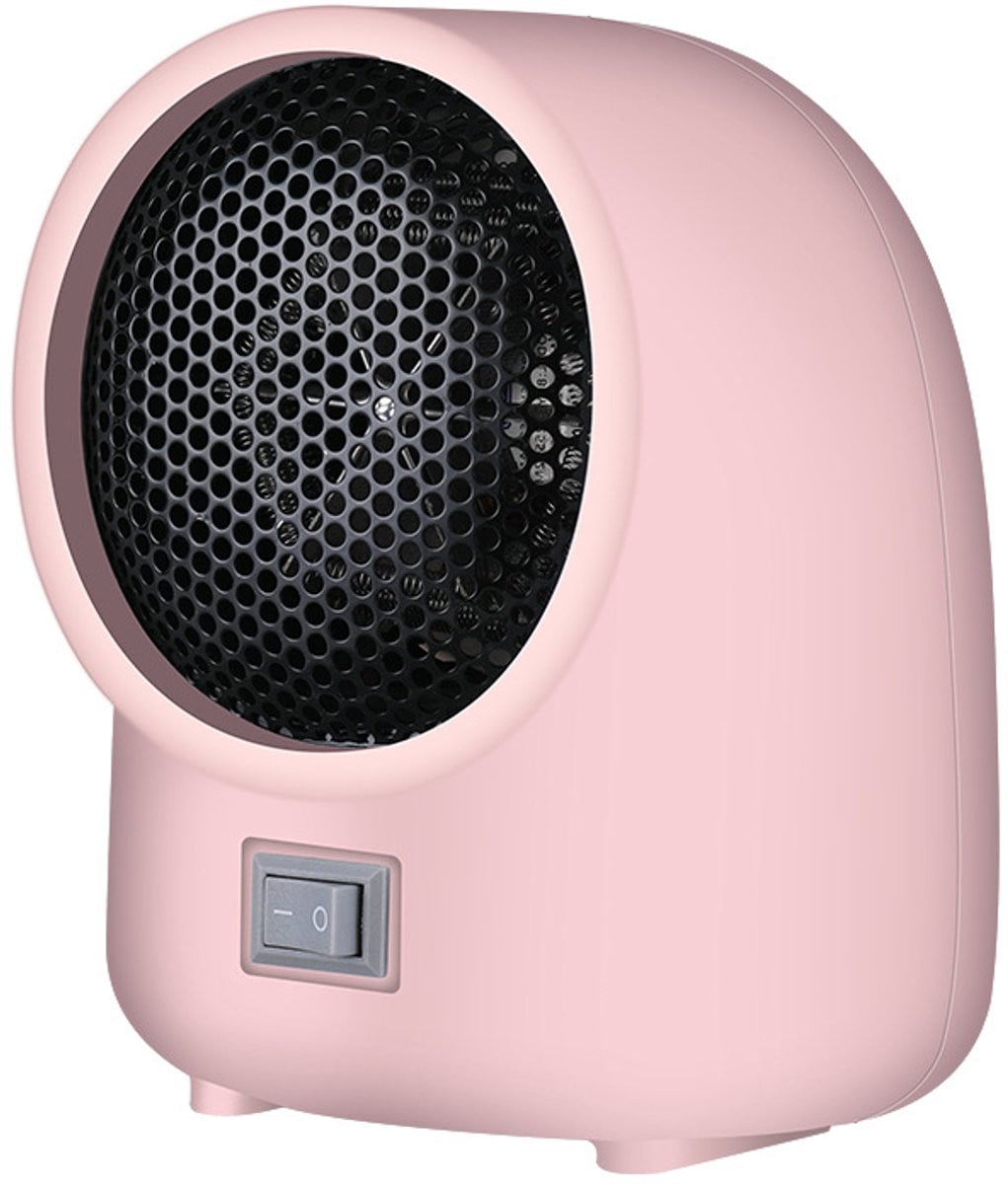 Compacte keramische ventilatorkachel voor binnen, roze