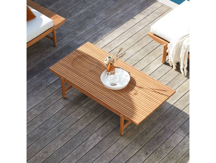 Outdoor Couchtisch Fado aus massivem Teakholz - Natur