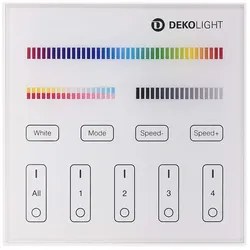 Deko-Light Wandfernbedienung RF SMART, 230V, 4 Zonen, Single/CCT/RGB/W/+CCT, IP20, weiß D-843522