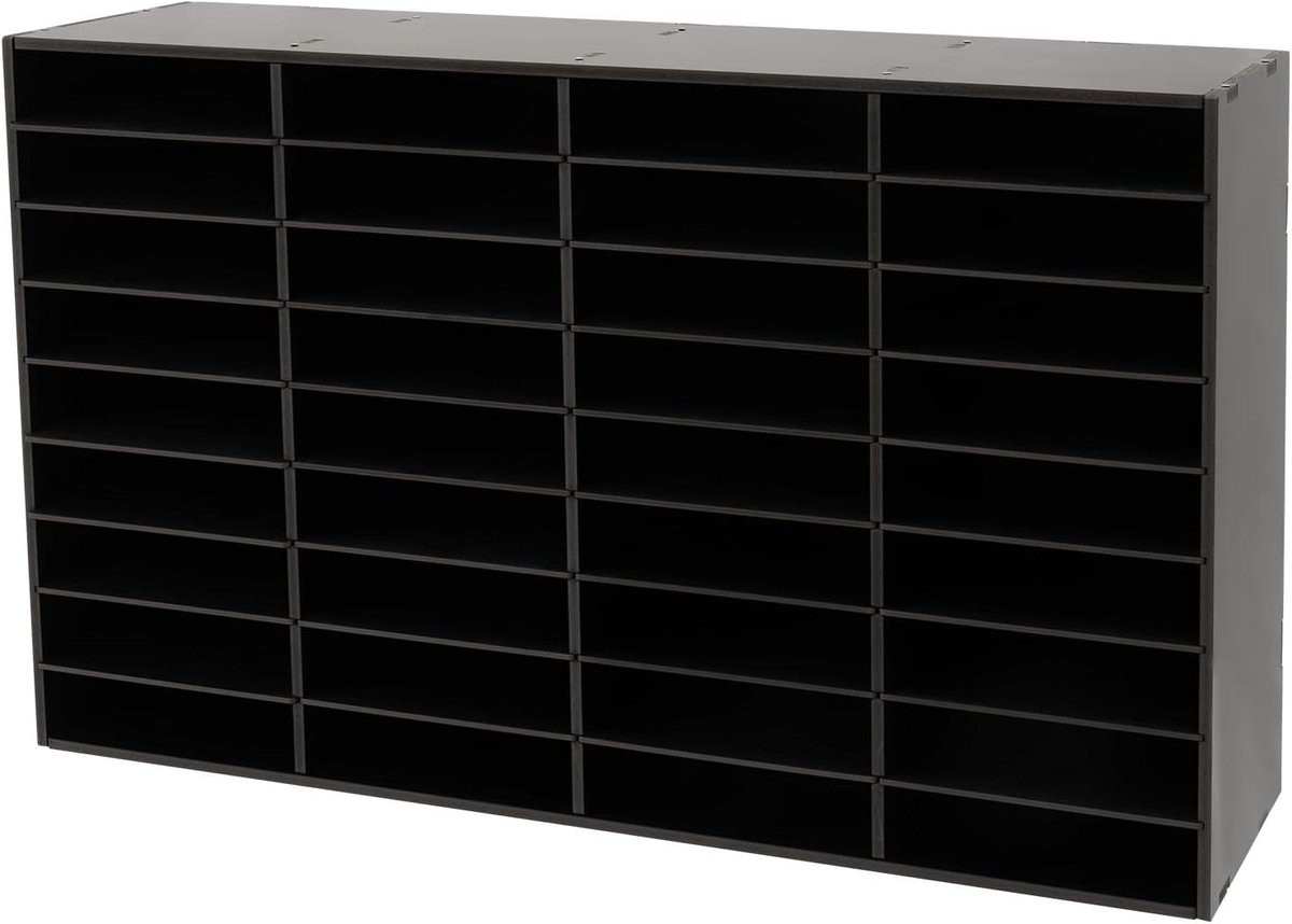 Literatuur Organizer met 36 Slots - Verstelbare Desktop File Sorter en Papier Organizer in Zwart