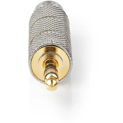 Nedis Stereo-Audio-Adapter - 3.5 mm Stecker - 6.35 mm Buchse - Vergoldet - Gerade - Metall - Gold / Metall - 1 Stück - Verpackung mit Sichtfenster
