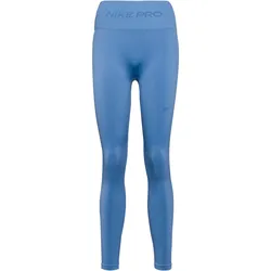 Nike PRO SEAMLESS DRI-FIT Tights Damen | Gr. S | blau - blau