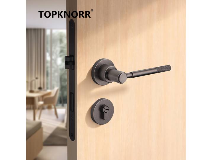 Serrure de porte silencieuse en argent moderne, serrure de porte française fendue, serrure de porte intérieure nordique de chambre à coucher, poignée de porte intérieure, poignées de sécurité