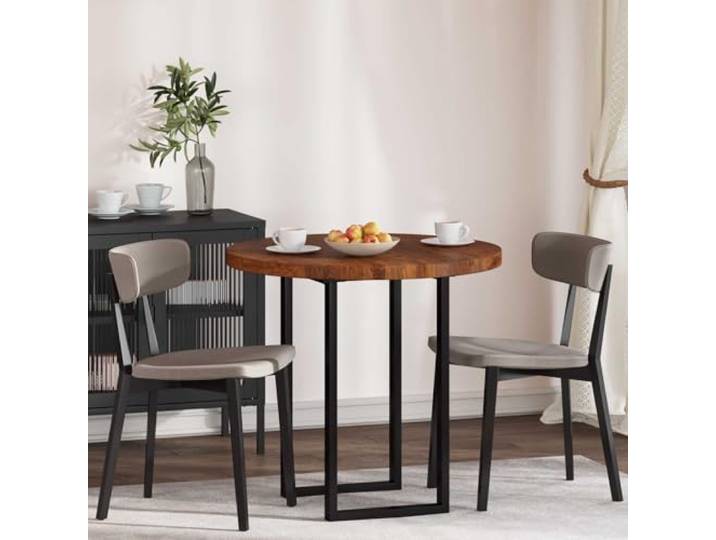 ZXQVLMRS Eichenholz Tischplatte, Rund 80 x 4 cm, Massivholz Platte Wendbares Design, Vielseitig einsetzbar, Robuste Konstruktion, Rustikaler Charme