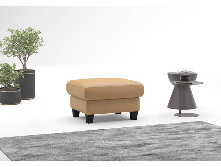 Polsterhocker GOODPRODUCT Varese , beige (cappuccino), B:77cm H:49cm T:67cm, Hocker, Polsterhocker, Kreuznaht in beige