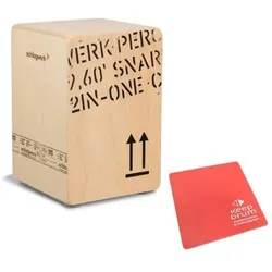 Schlagwerk CP403 Natur Cajon mit Sitzpad Rot (Cajon), Perkussion, Rot, Braun