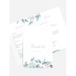 Menükarten Hochzeit selbst gestalten mit Spruch und Fotos im Onlinedesigner bei Meine-Kartenmanufaktur.de