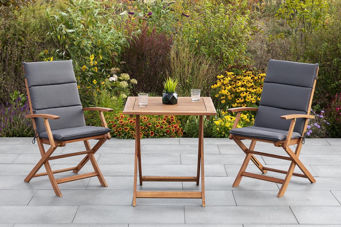 MERXXHANDELS Comodoro Set 5tlg 2 Sessel Kissen Tisch 70x70cm 16946307
