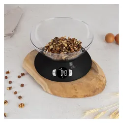 BerlingerHaus Küchenwaage mit Schüssel, Tara, bis 5kg, Küchenwaage, Schwarz