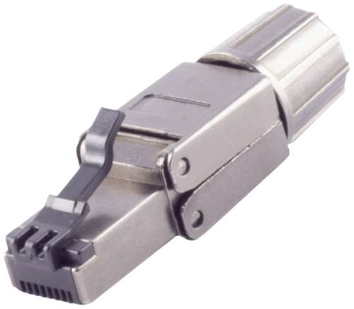 BKL Electronic RJ-45 Stecker, werkzeuglos, quick, STP, Cat. 8.1 10121217 Schwarz 1St.