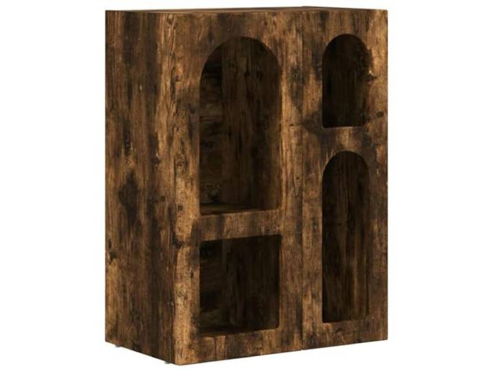 Sideboard Elst Räuchereiche 59 x 35 x 80,5 cm Holzwerkstoff Modernes Design, klare Linien, schlichte Optik, Esszimmer, Wohnzimmer, geräumige Regale, feuchtes Tuch
