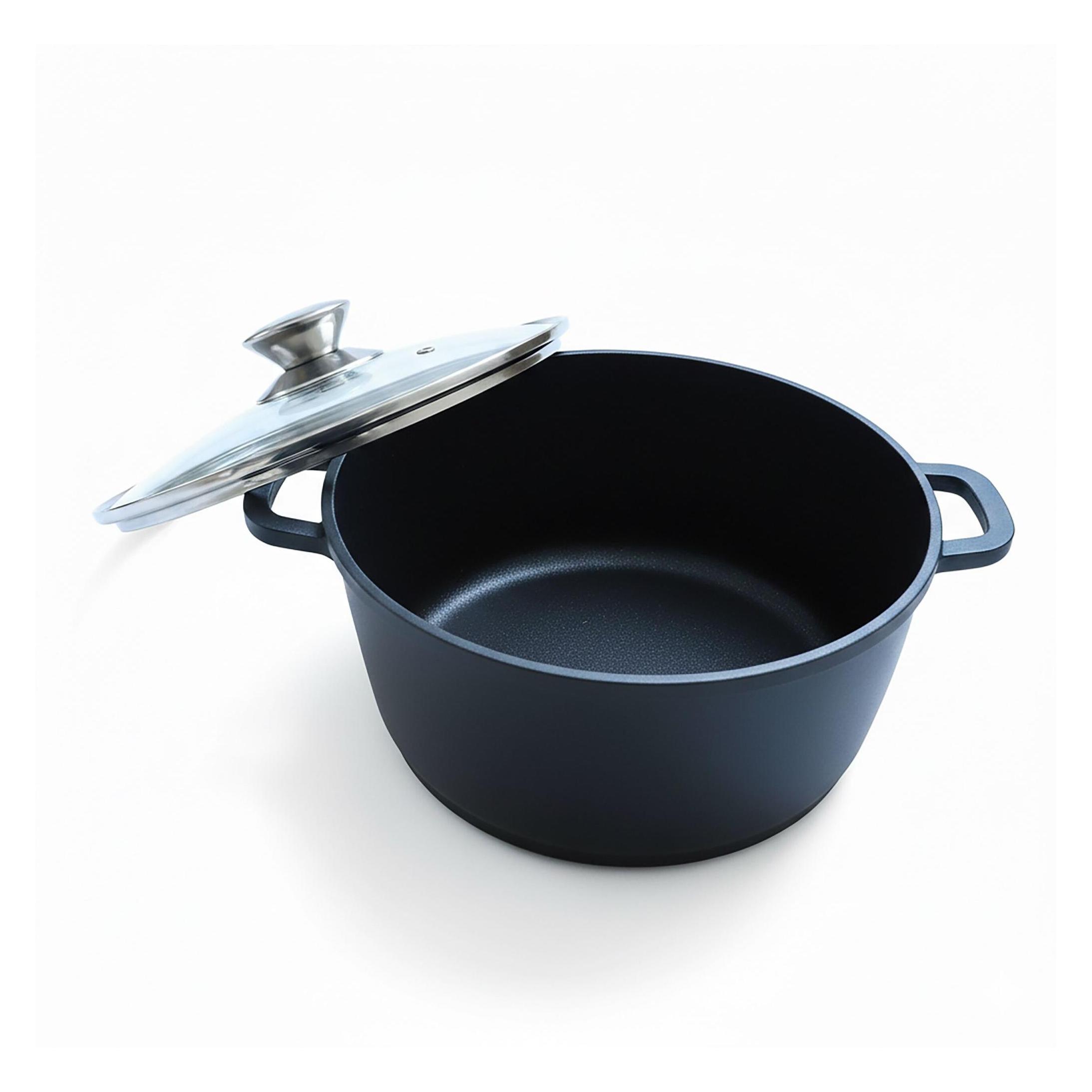 Relaxdays Schmortopf (Bräter + Schmortopf, Kochtopf, Aluminiumguss, 24 x 11 cm) (4052025838737)
