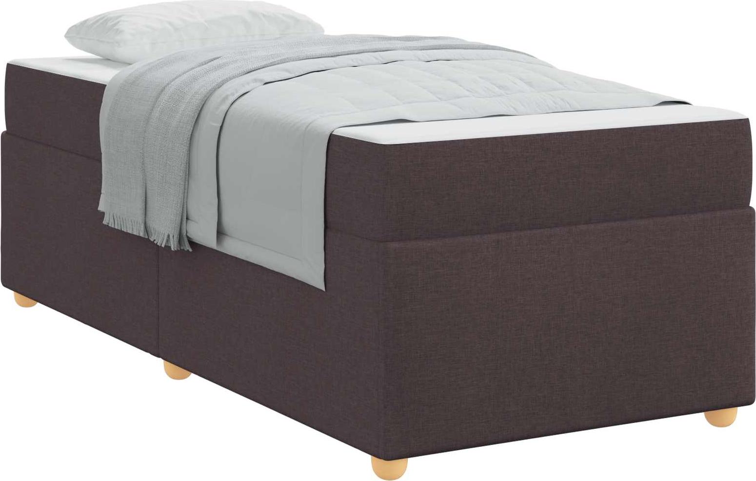 Bettrahmen mit Matratze Dunkelbraun 80 x 200 cm Stoff