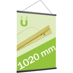 SPRINTIS Posterleiste 102 cm, holz, schwarz, magnetische Posterschiene im XL Format, Poster Aufhänger als gestalterisches Element, Kiefernholz