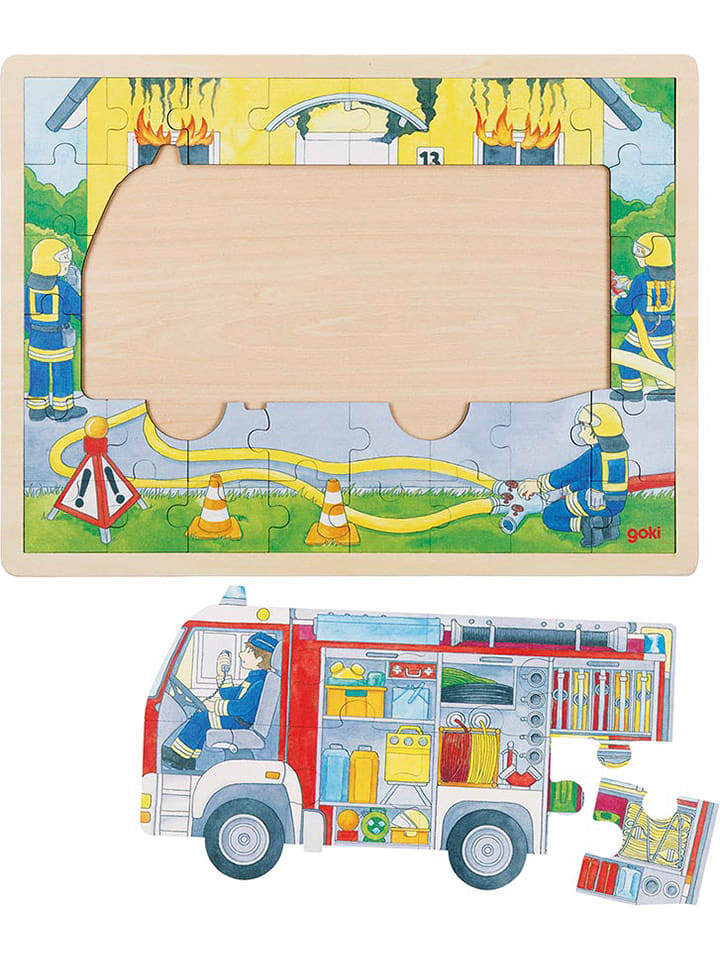 Goki Schichtenpuzzle "Feuerwehreinsatz" - ab 3 Jahren - onesize