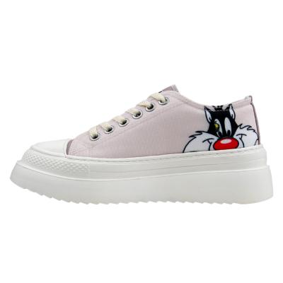 Sneaker DOGO "Freya Low-Top Sneaker Puddy Tat Damen Sneaker", Damen, Gr. 37, Normalschaft, beige, Textil, Schuhe Sneaker, Handgefertigt