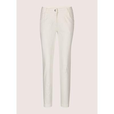 Stoffhose MADELEINE "Hose Schlanke Five-Pocket mit Stretch-Komfort", Damen, Gr. 36, N-Gr, weiß (wollweiß), Obermaterial: 71% Baumwolle CO. 26% Modal CMD. 3% Elasthan EL., Modern, Hosen Stoffhose, Stretch-Komfort