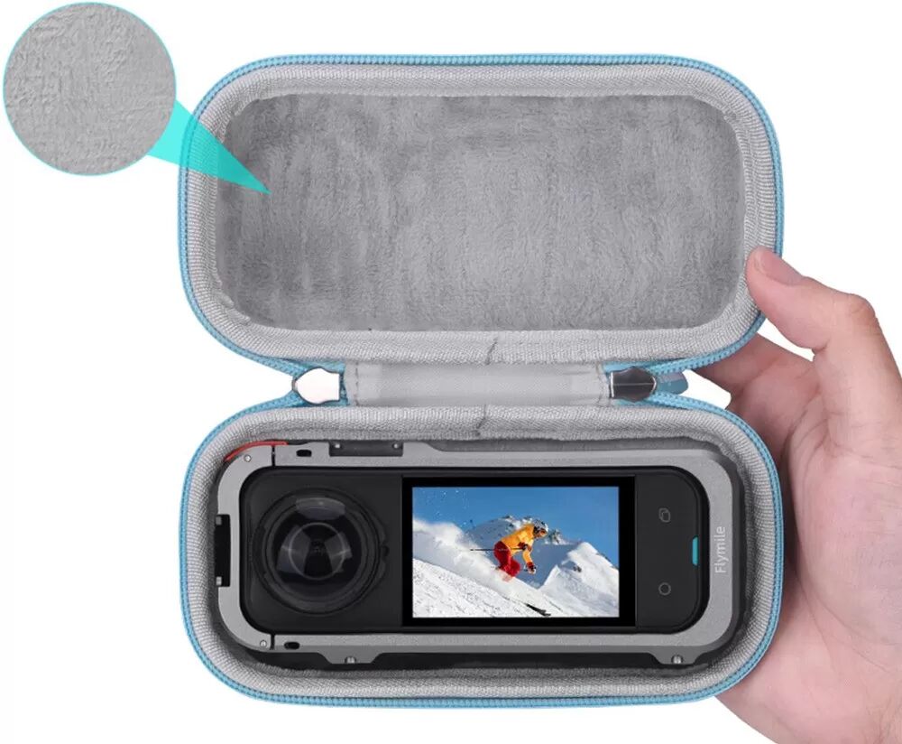 INF Schutzhülle für Insta360 X5: Kompakte Tragetasche mit Karabiner Blau