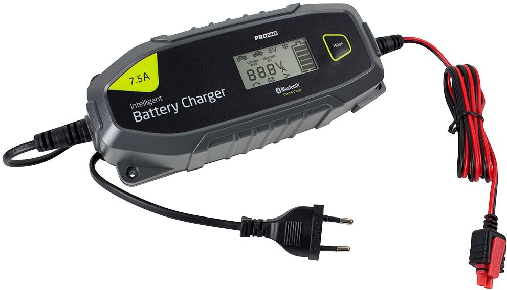 Batterie-Ladegerät PROUSER "IBC 7500B", grau (grau, schwarz), B:21,5cm H:37cm T:7cm, Ladegeräte, Batterie-Ladegerät, mit Bluetooth grau, schwarz Einheitsgröße
