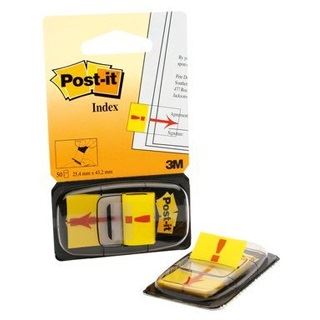 Post-it 50 + 1 GRATIS: Index Haftmarker gelb "Ausrufezeichen" 50 Streifen + GRATIS 1 Streifen