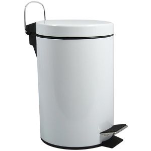 MSV Mülleimer 100022, weiß, Kosmetikeimer aus Edelstahl, 3 Liter