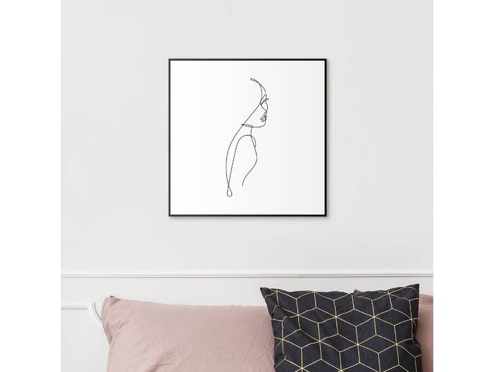 Bild Silhouette Weiblich MDF / Klarglas Weiß 53 x 53 x 2cm