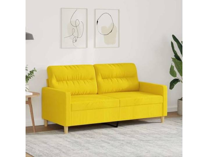 KGCRYUWED 2-Sitzer-Sofa Hellgelb 140 cm Breite Stoffsofa mit Metallgestell Wohnzimmercouch Polstermöbel für Lesen und Entspannen