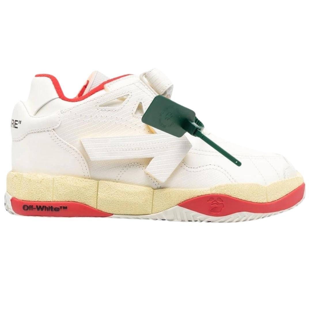 Gebroken witte lage puzzel Couture witte sneakers
