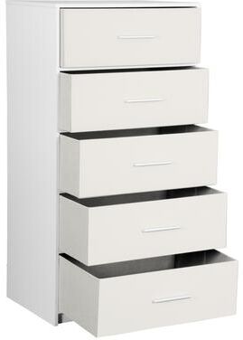ZWYO HOSIMU "43"" High Fabric 5-Drawer Chest with Wooden Frame and Spacious Storage Drawers"