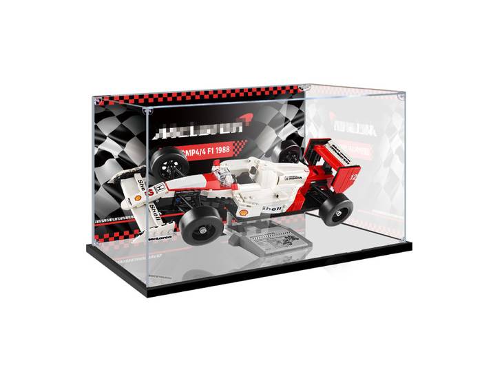 Étui de présentation en acrylique avec protection anti-poussière pour le modèle de blocs de construction LEGO 10330 McLaren MP4/4 & Ayrton Senna